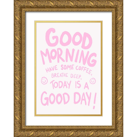 Good Morning Gold Ornate Wood Framed Art Print with Double Matting by Fritsch, Athene