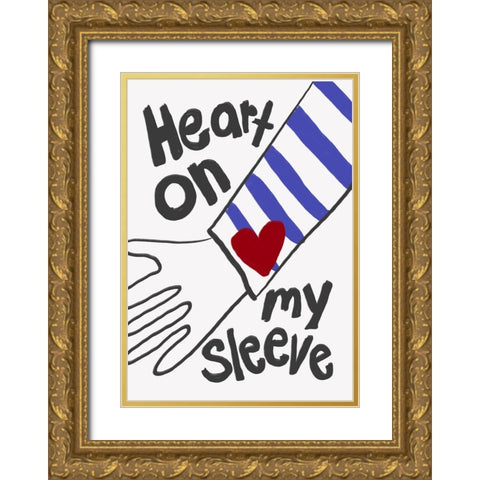 Heart On My Sleeve Gold Ornate Wood Framed Art Print with Double Matting by Fritsch, Athene