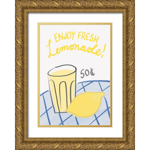 Fresh Lemonade Gold Ornate Wood Framed Art Print with Double Matting by Fritsch, Athene