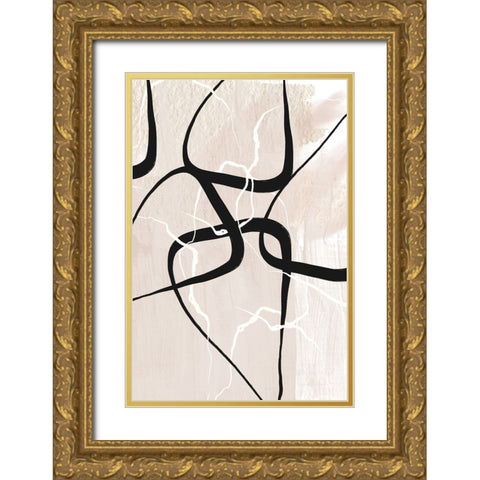 White Lines 2 Gold Ornate Wood Framed Art Print with Double Matting by Ann Moss, Sally