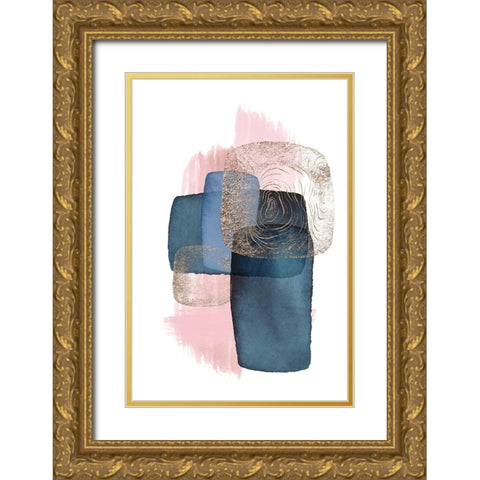 Monday blues-4 Gold Ornate Wood Framed Art Print with Double Matting by Ann Moss, Sally