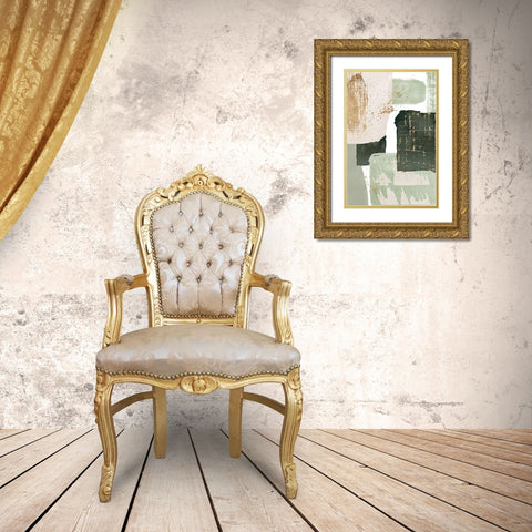 Green of Curiosity-3 Gold Ornate Wood Framed Art Print with Double Matting by Ann Moss, Sally