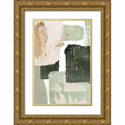 Green of Curiosity-3 Gold Ornate Wood Framed Art Print with Double Matting by Ann Moss, Sally