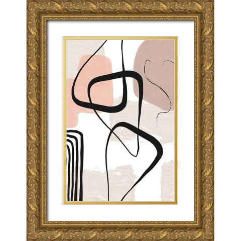 Smooth Shapes 1 Gold Ornate Wood Framed Art Print with Double Matting by Ann Moss, Sally