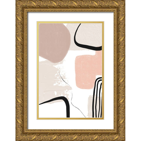 Smooth Shape 2 Gold Ornate Wood Framed Art Print with Double Matting by Ann Moss, Sally