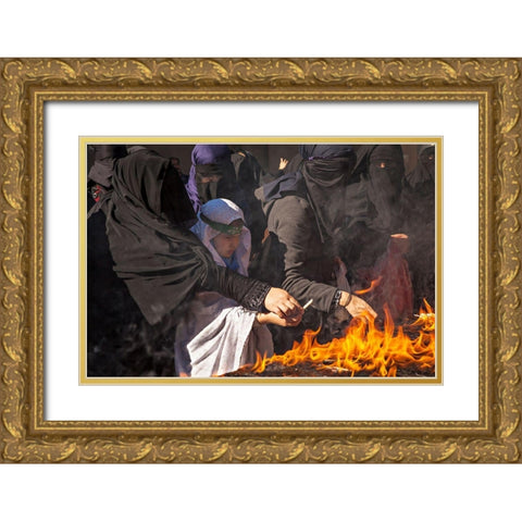 Chehel Minbari Gold Ornate Wood Framed Art Print with Double Matting by Momeni, Mohammadreza