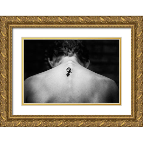 Tattoo Want To Be Gold Ornate Wood Framed Art Print with Double Matting by Delrue, Mirjam