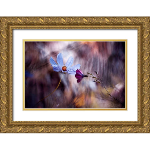 Le Rendez Vous Gold Ornate Wood Framed Art Print with Double Matting by Bravin, Fabien