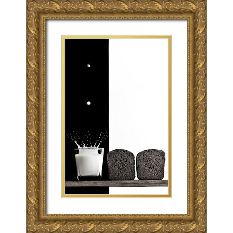 Black And White Gold Ornate Wood Framed Art Print with Double Matting by Poleshchuk, Volodymyr