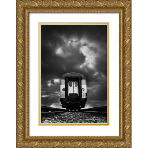 Wagon Gold Ornate Wood Framed Art Print with Double Matting by Pajkic, Mladjan