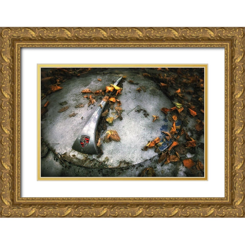Porsche Gold Ornate Wood Framed Art Print with Double Matting by Droste, Holger