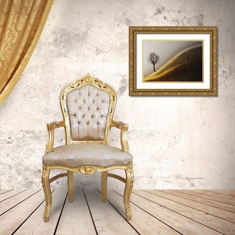 Golden hills Gold Ornate Wood Framed Art Print with Double Matting by Andersen, Helge