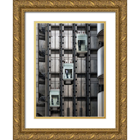 Tres En Raya Gold Ornate Wood Framed Art Print with Double Matting by Cia, Inigo