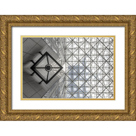 Symmetric Sky Gold Ornate Wood Framed Art Print with Double Matting by Guyot, Michel