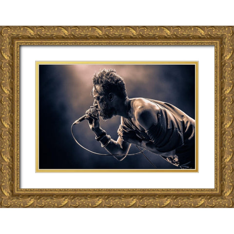 Saul Williams Gold Ornate Wood Framed Art Print with Double Matting by Unknown