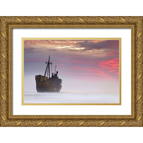 The Dark Traveler Gold Ornate Wood Framed Art Print with Double Matting by Kaimaki, Maria