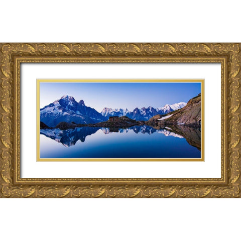 Lac Blanc Panorama Gold Ornate Wood Framed Art Print with Double Matting by Costina, Mircea