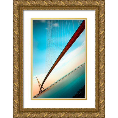 The Span Gold Ornate Wood Framed Art Print with Double Matting by Kiciak, Christophe