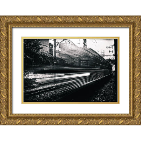 Train Gold Ornate Wood Framed Art Print with Double Matting by Suzuki, Tatsuo