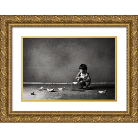 Expanding The Horizons Of Imagination.. Gold Ornate Wood Framed Art Print with Double Matting by Monique