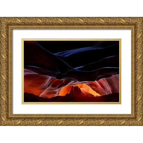Fantastic Scenery Of Antelope Canyon Gold Ornate Wood Framed Art Print with Double Matting by Shcherbina, Valeriy