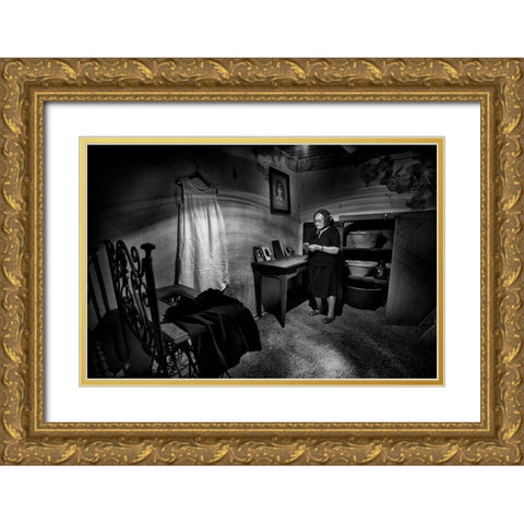 Old Memories... Gold Ornate Wood Framed Art Print with Double Matting by Grambone, Antonio