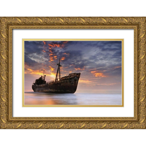 The Dark Traveler Ii Gold Ornate Wood Framed Art Print with Double Matting by Kaimaki, Maria