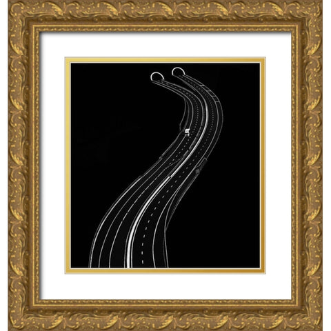 Alone Gold Ornate Wood Framed Art Print with Double Matting by Krivec, Samanta