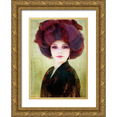 Redhead Gold Ornate Wood Framed Art Print with Double Matting by Kenp