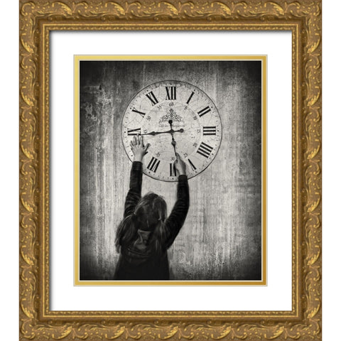 Please Move Faster-I Want To Grow Up !!! Gold Ornate Wood Framed Art Print with Double Matting by Depaepe, Yvette
