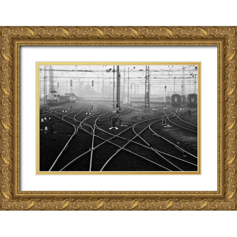 Im A November Passenger Gold Ornate Wood Framed Art Print with Double Matting by Gabor, Nicoleta