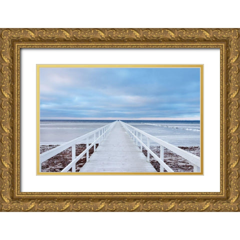 The Bridge Gold Ornate Wood Framed Art Print with Double Matting by Oleksinski, Jacek