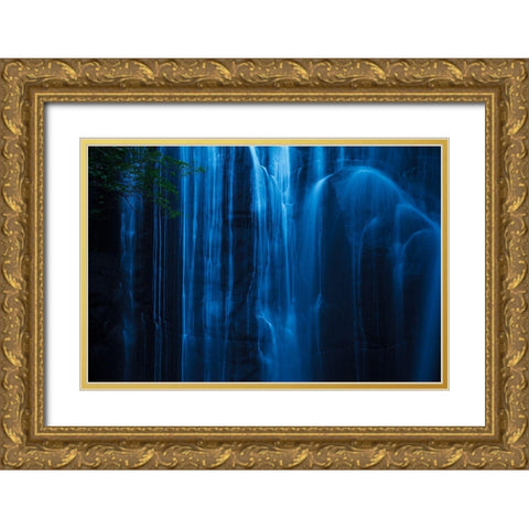 Sycamine Falls Gold Ornate Wood Framed Art Print with Double Matting by Fujii, Tsuneya