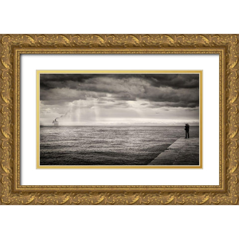 The Photographer And The Sea Gold Ornate Wood Framed Art Print with Double Matting by Guarino, Vito