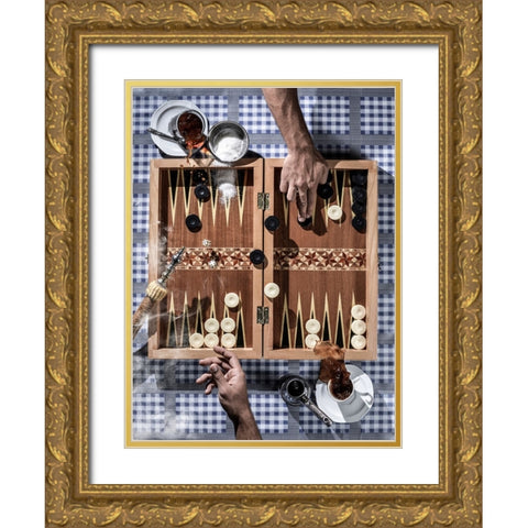The Game Gold Ornate Wood Framed Art Print with Double Matting by Aboukelela, Karim