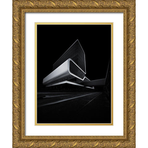 Speeding Through Darkness Gold Ornate Wood Framed Art Print with Double Matting by Van Den, Mathijs