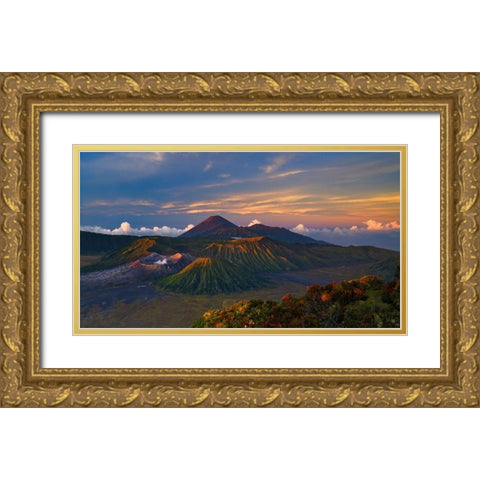 Volcano Dawn Gold Ornate Wood Framed Art Print with Double Matting by Wrobel, Karsten