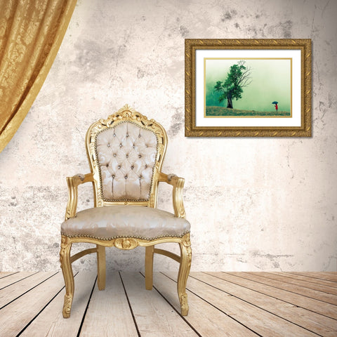 Strange Dialog Gold Ornate Wood Framed Art Print with Double Matting by Vidis, Sorin