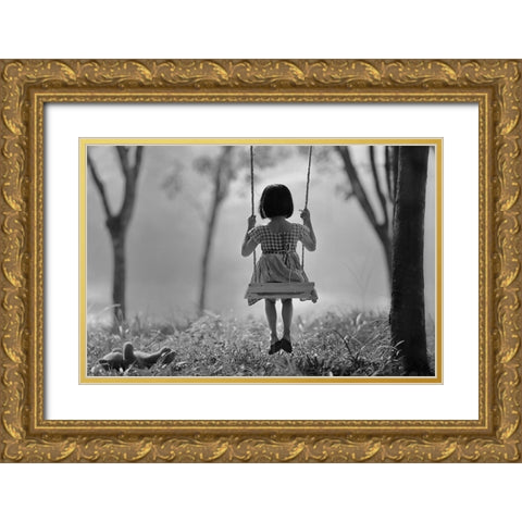 Just (You And) Me Gold Ornate Wood Framed Art Print with Double Matting by Sitanggang, Raymond
