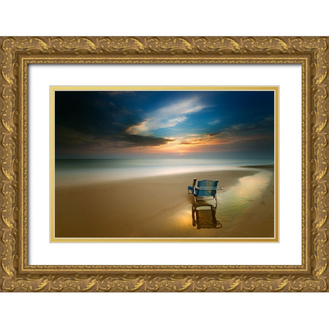 Brand New Day Gold Ornate Wood Framed Art Print with Double Matting by Cavallo, Rico