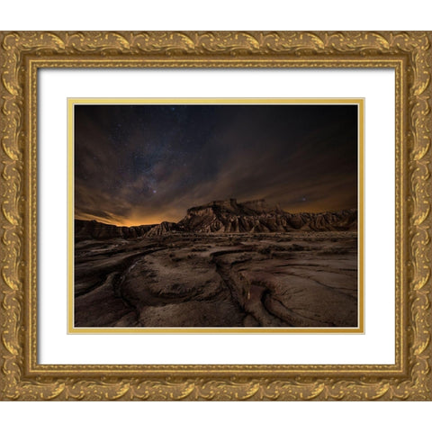 Night Wind Gold Ornate Wood Framed Art Print with Double Matting by Cia, Inigo
