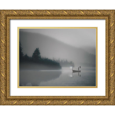 The Pilgrim Mists Gold Ornate Wood Framed Art Print with Double Matting by David Senechal Photographie