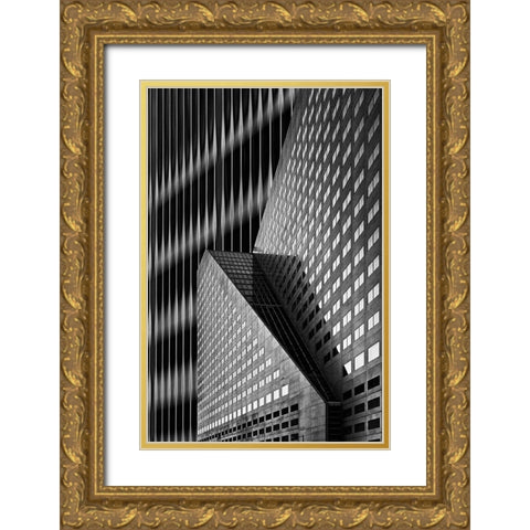 Patches Of Light Gold Ornate Wood Framed Art Print with Double Matting by Van den, Jef