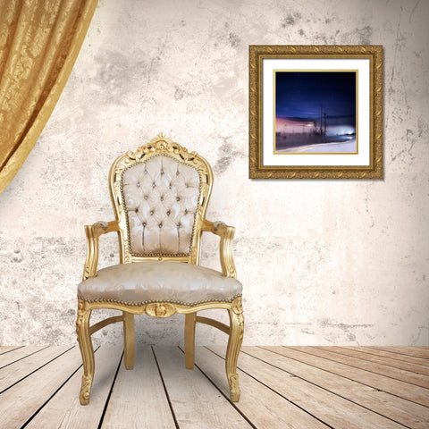 A Winter Night Gold Ornate Wood Framed Art Print with Double Matting by Yang, Shu-Guang