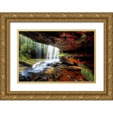 Under The Ledge Gold Ornate Wood Framed Art Print with Double Matting by Lucey, Mark