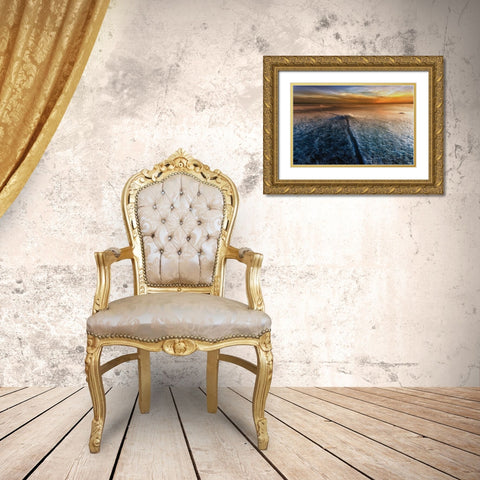 Crack In The World Gold Ornate Wood Framed Art Print with Double Matting by Krol, Piotr