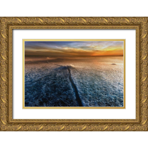 Crack In The World Gold Ornate Wood Framed Art Print with Double Matting by Krol, Piotr