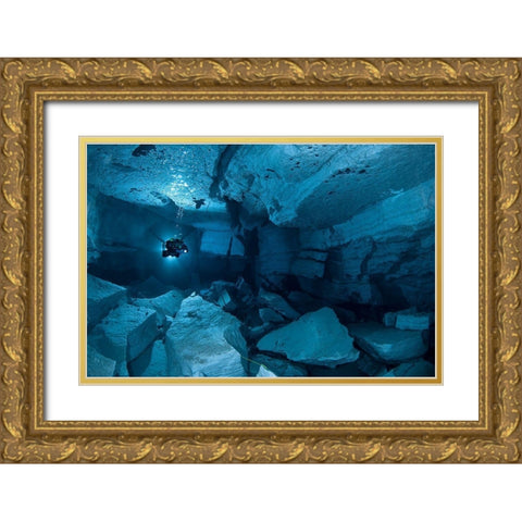 Landslide Hall Gold Ornate Wood Framed Art Print with Double Matting by Lyagushkin, Viktor