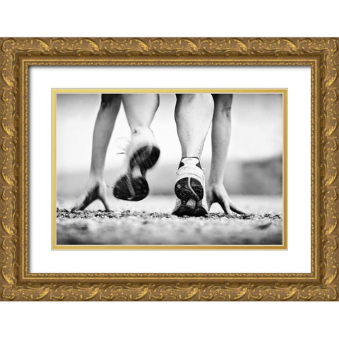Runner Gold Ornate Wood Framed Art Print with Double Matting by Bartsch, Heidi