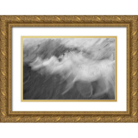 Mystic White Gold Ornate Wood Framed Art Print with Double Matting by Malovrh, Milan